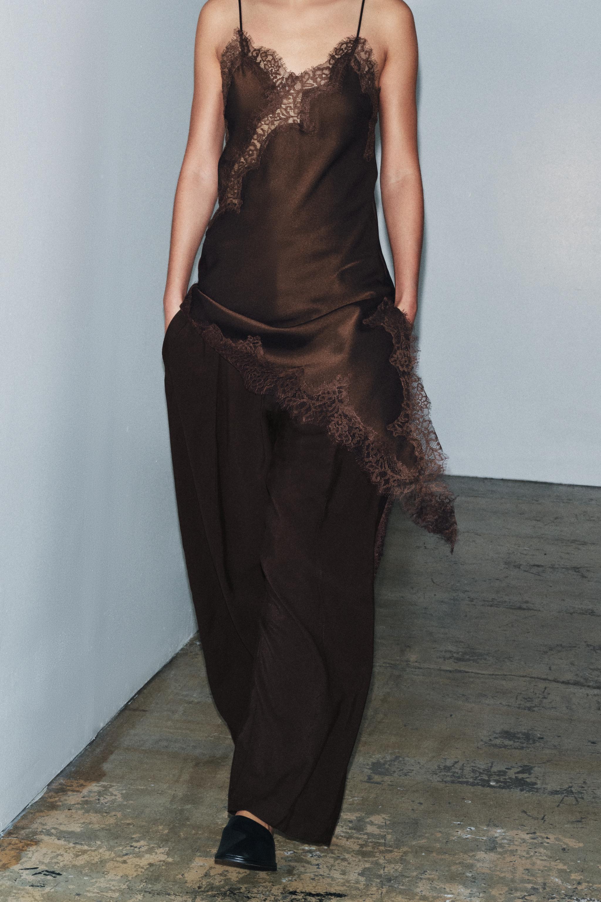 ZW COLLECTION CARROT WIDE LEG PANTS WITH BUCKLE